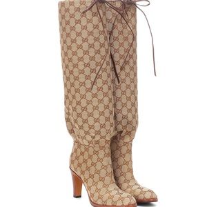 Gucci GG canvas knee-high boots